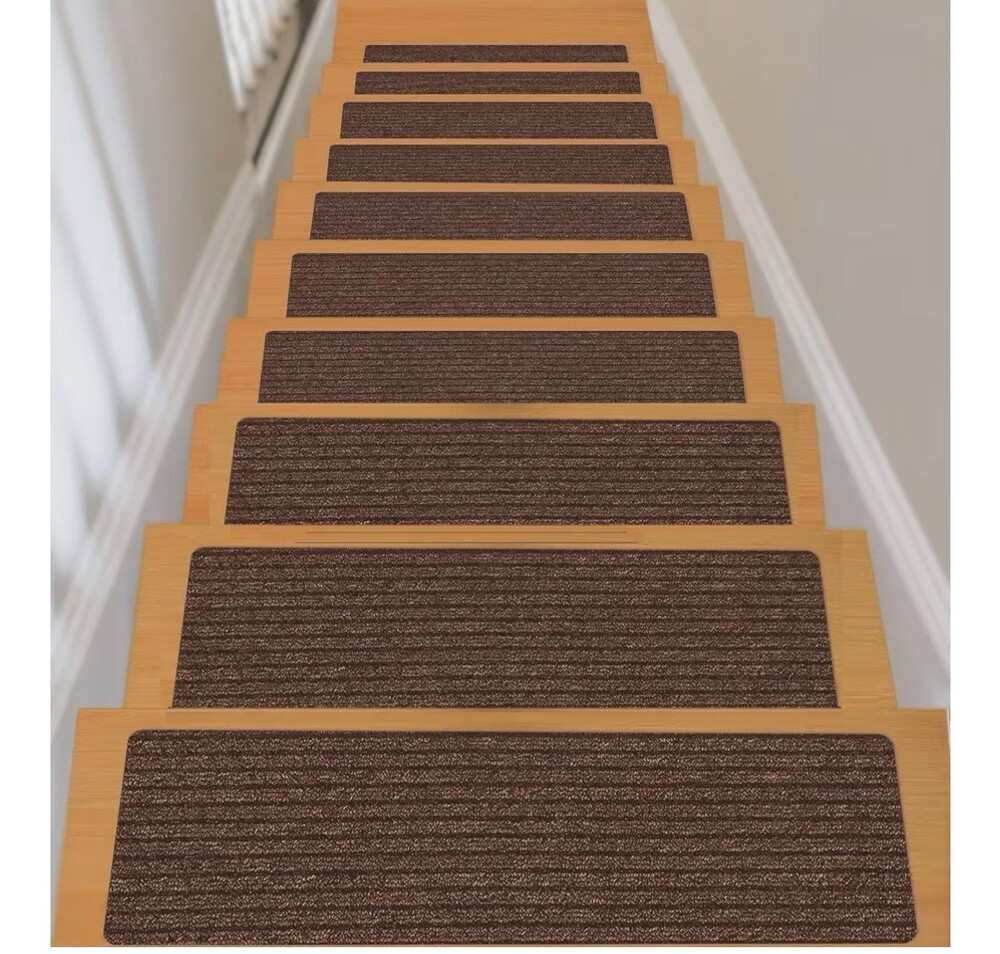 Stair Treads Non-Slip 8X30 Inch (15 Pack) Indoor Stair Runner with Reusable Brow